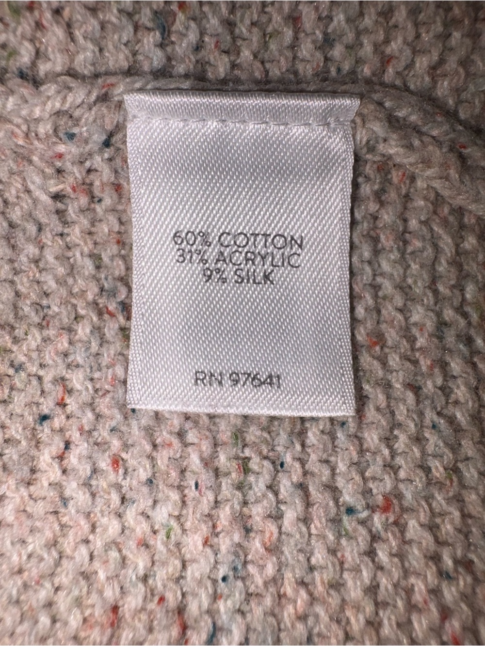 J. Jill Multicolor Speckled Open Front Cardigan Sweater L Cotton/Silk/Acrylic - Picture 4 of 5